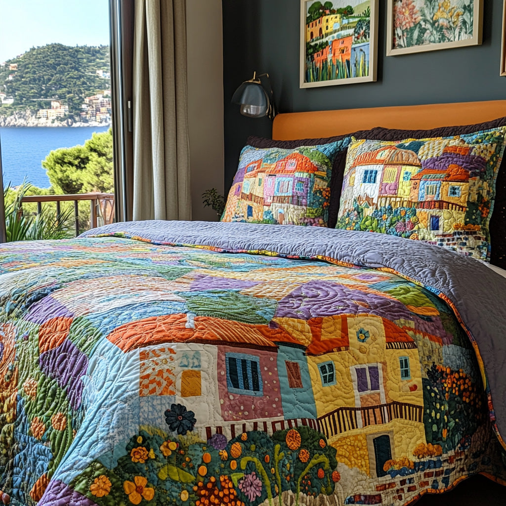 Venice Charm Quilted Bedding Set Comfortable Microfiber Bedding Set for Everyday Use