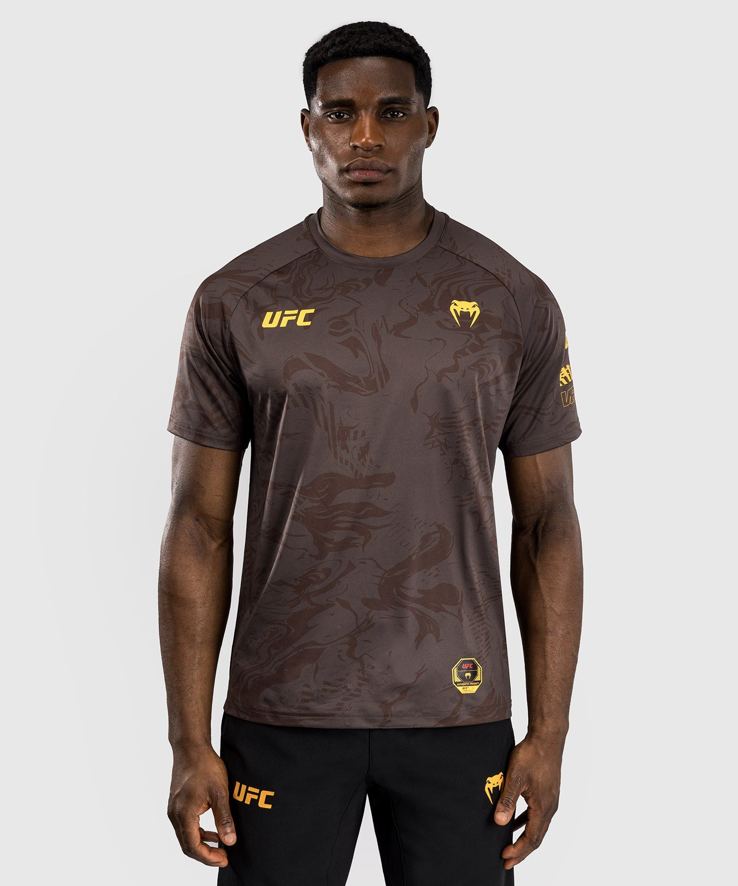 Venum UFC Fusion Fight Week Mens Dry Tech T-Shirt Brown Best Gift For Big Fan Lovers.