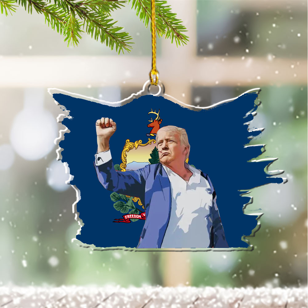 Vermont for Trump 2024 Ornament Shape I Stand With Trump Christmas Decoration