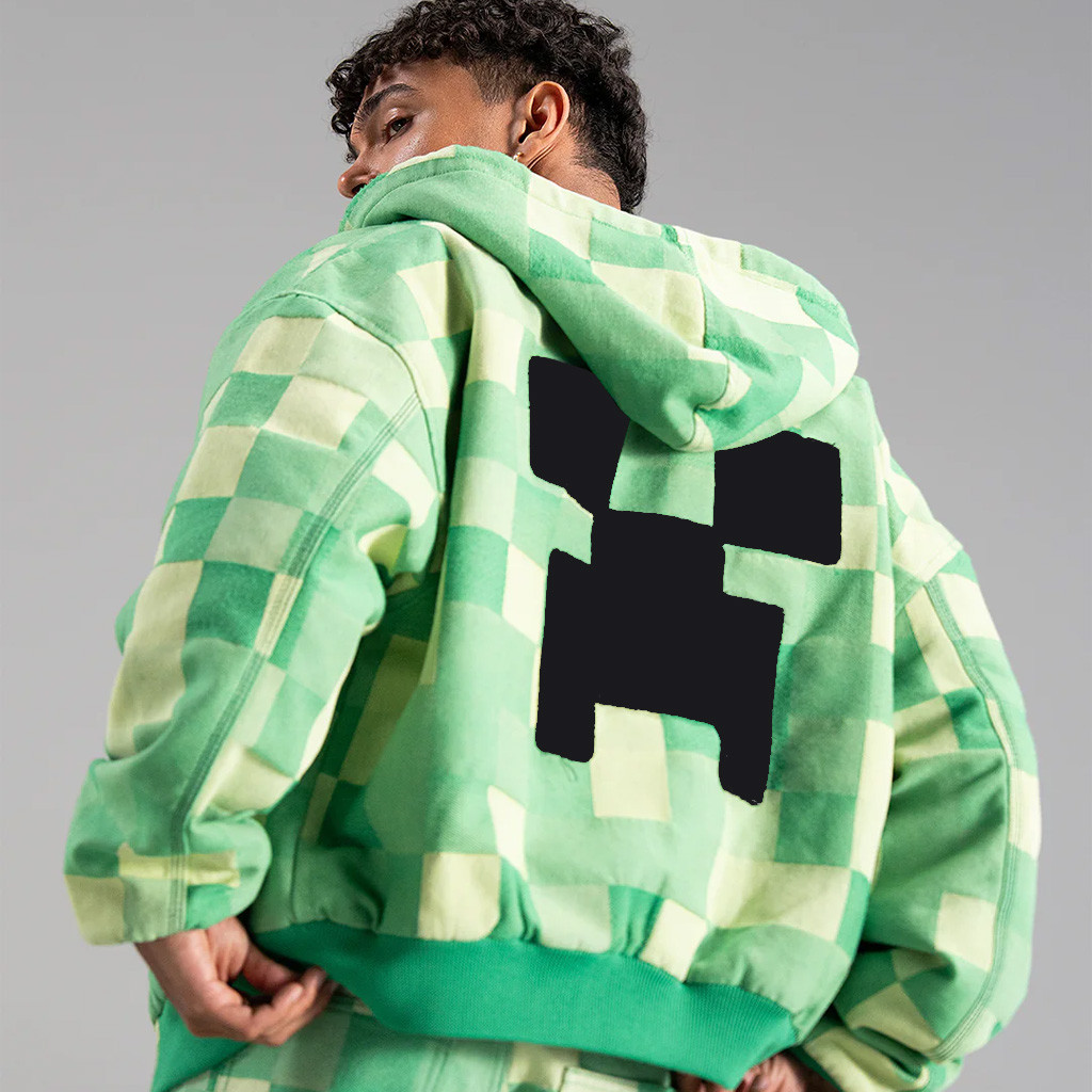 Very Cool X Minecraft Merch Creeper Zip Hoodie Birthday Ideas For Boyfriend