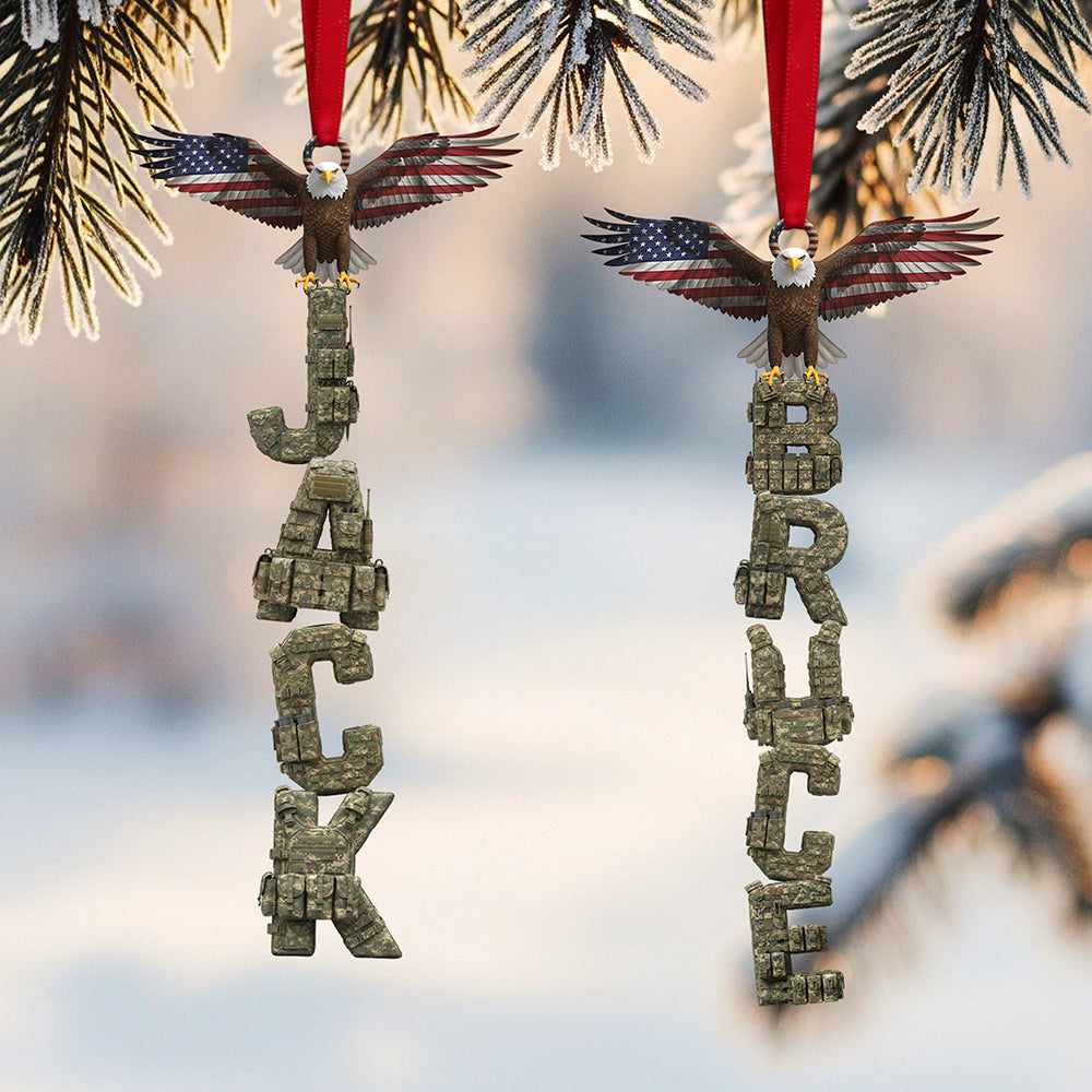 Veteran Alphabet Acrylic Ornament, Personalized Gifts For Christmas - Funny Christmas Ornament Gift