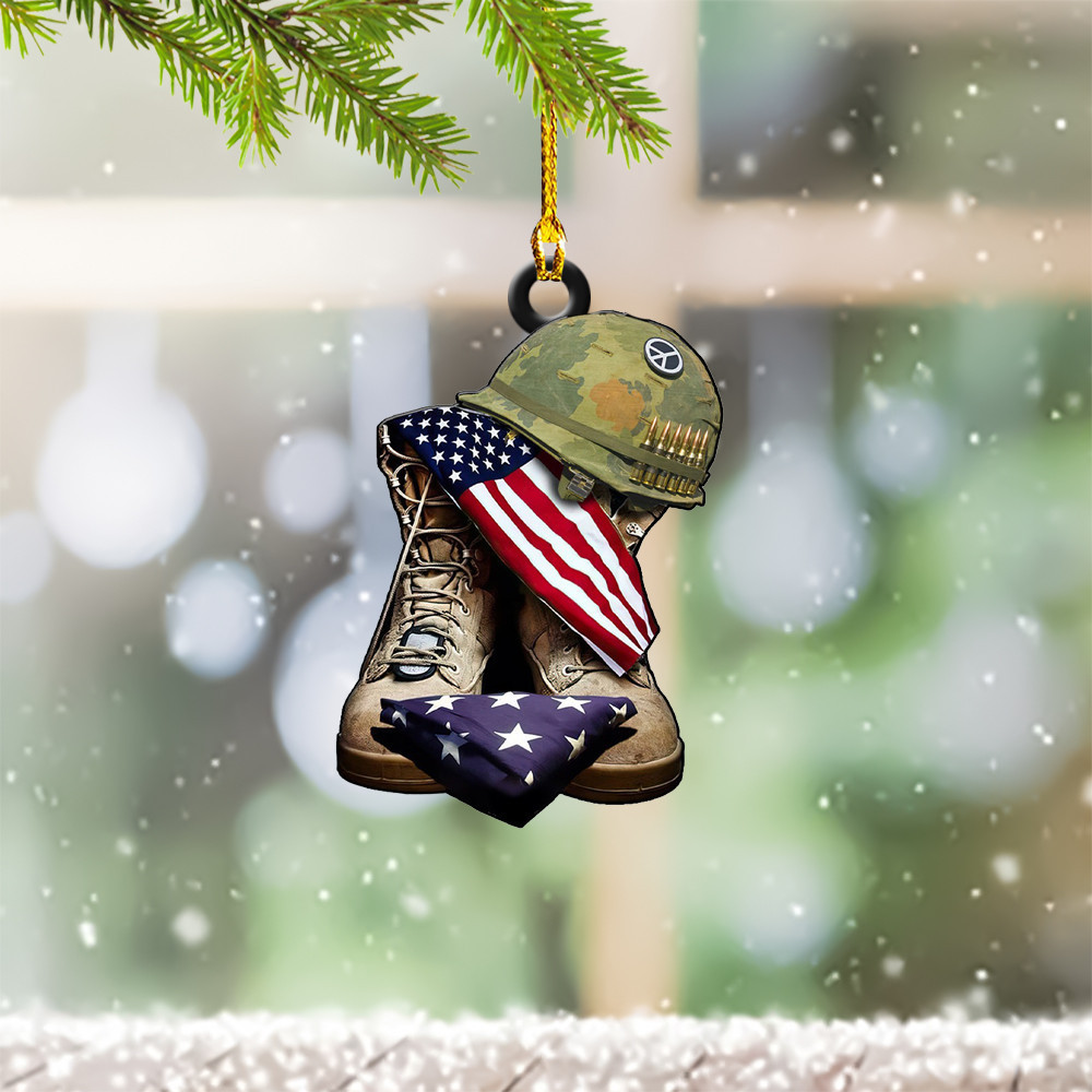 Veteran Boots Christmas Ornament Hanging Tree Decorations Vet Christmas Gifts 2024