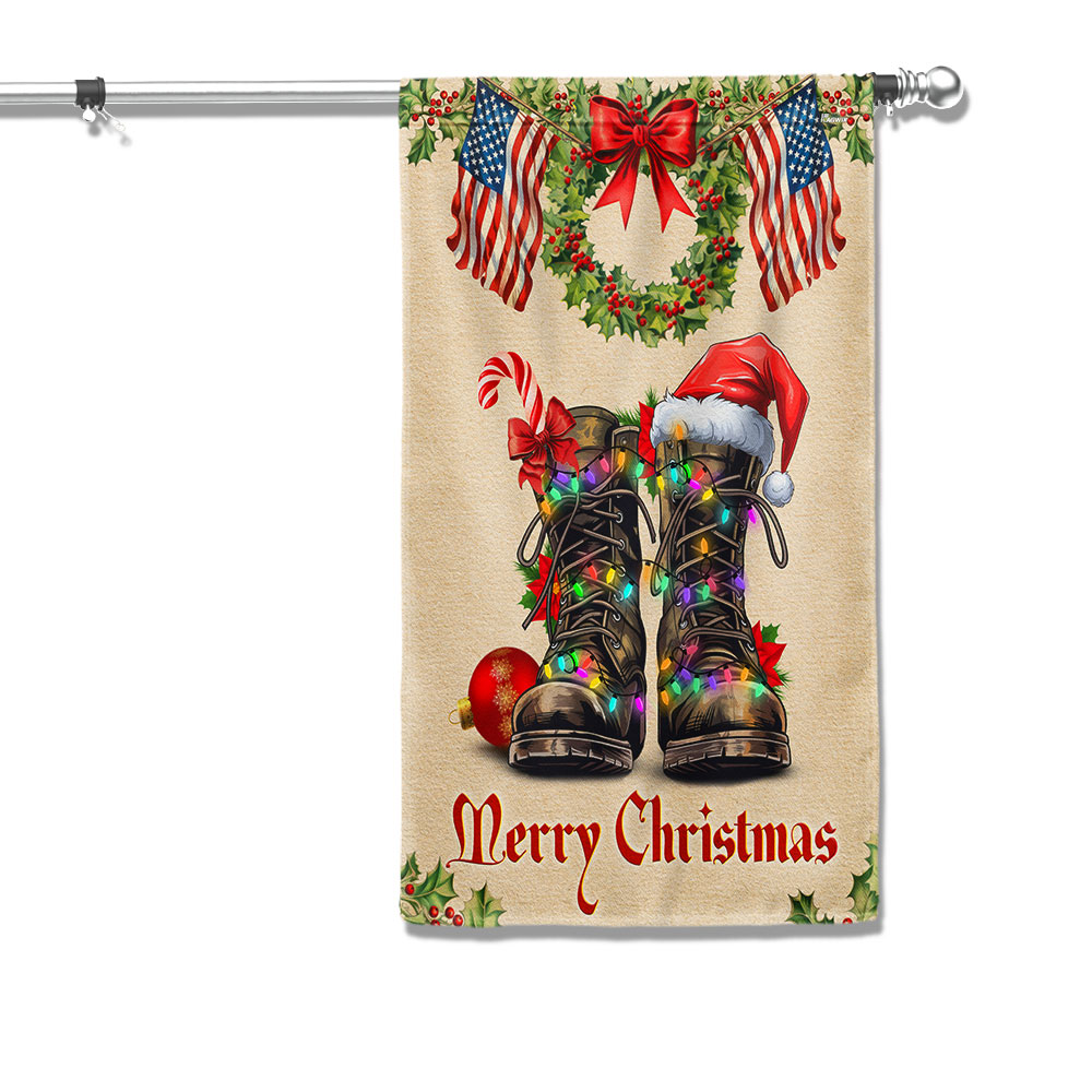 Veteran Christmas Flag Military Boots