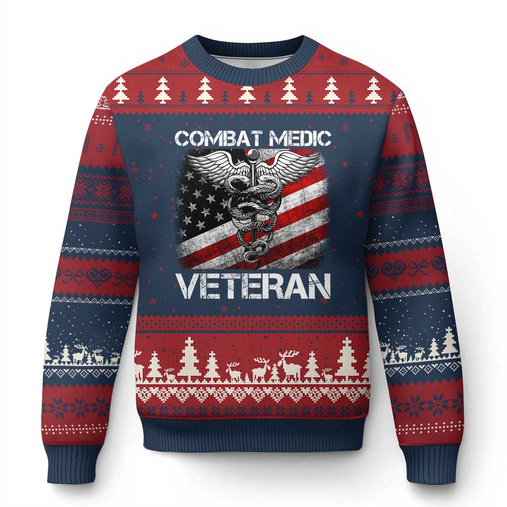 Veteran Combat Medic Ugly Christmas Sweater Medical Military Soldier Xmas Gift Ideas