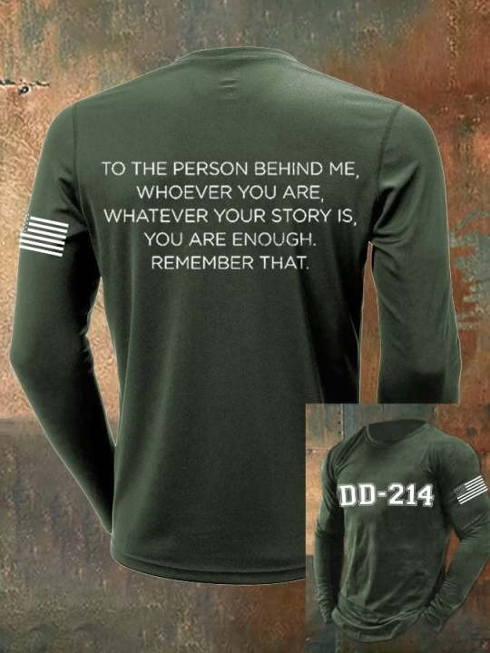 Veteran DD-214 Long Sleeve Shirt To The Person Behind Me USA Flag Clothing Presents For Men