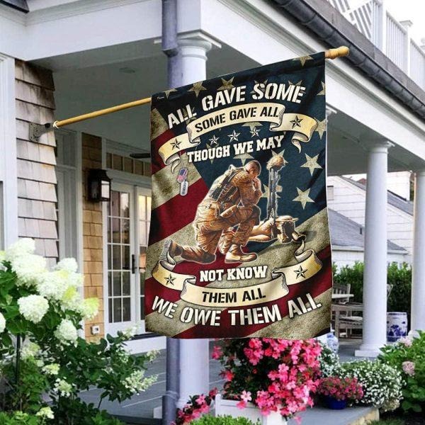 Veteran Flag Soldier All Gave Some We Owe Them All Patriotic Memorial Presents Flag