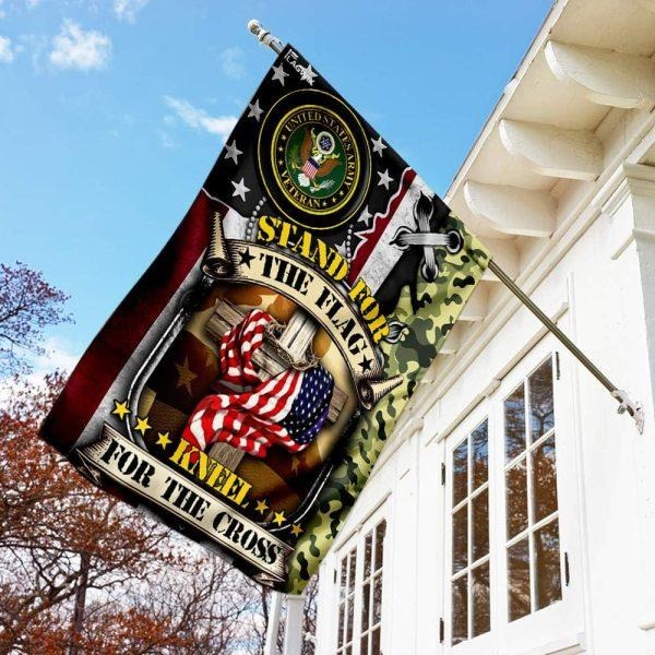 Veteran Flag Stand For The Flag Kneel For The Cross Veteran Decoration Outdoor Flag