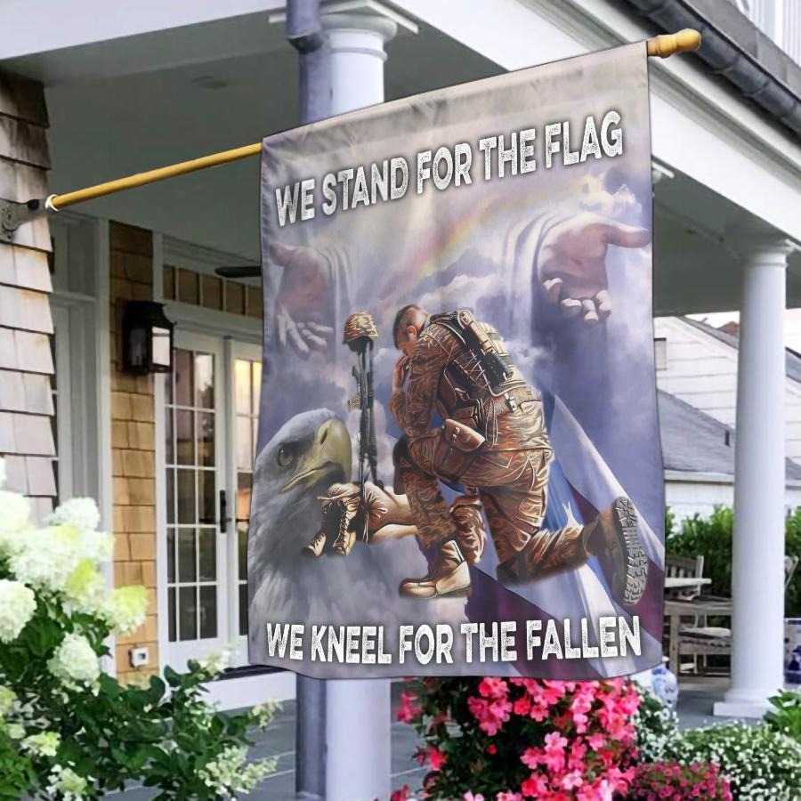 Veteran Flag We Stand For The Flag We Kneel For The Fallen Patriotic Decoration