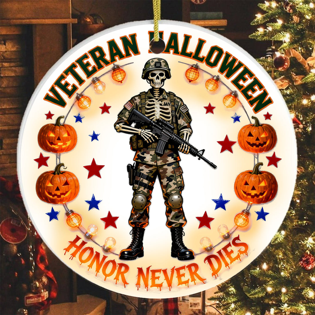 Veteran Halloween Honor Never Dies Halloween Ornament Veteran Themed Fright Night Decor Gifts