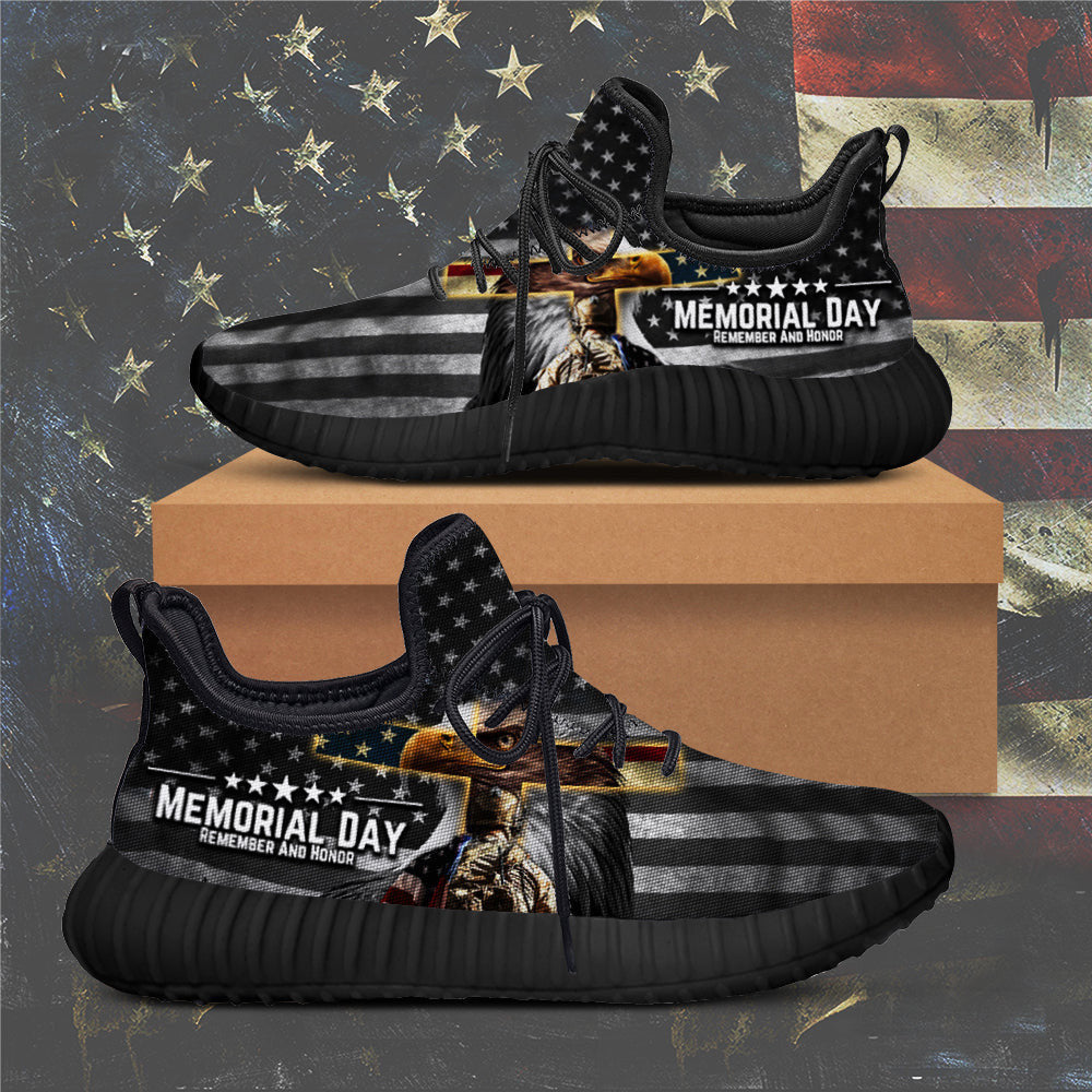 Veteran Memorial Day Remember And Honor Sneakers USA Eagle Cross Patriotic Shoes For Veterans Veteran Memorial Day Remember And Honor Sneakers USA Eagle Cross Patriotic Shoes For Veterans