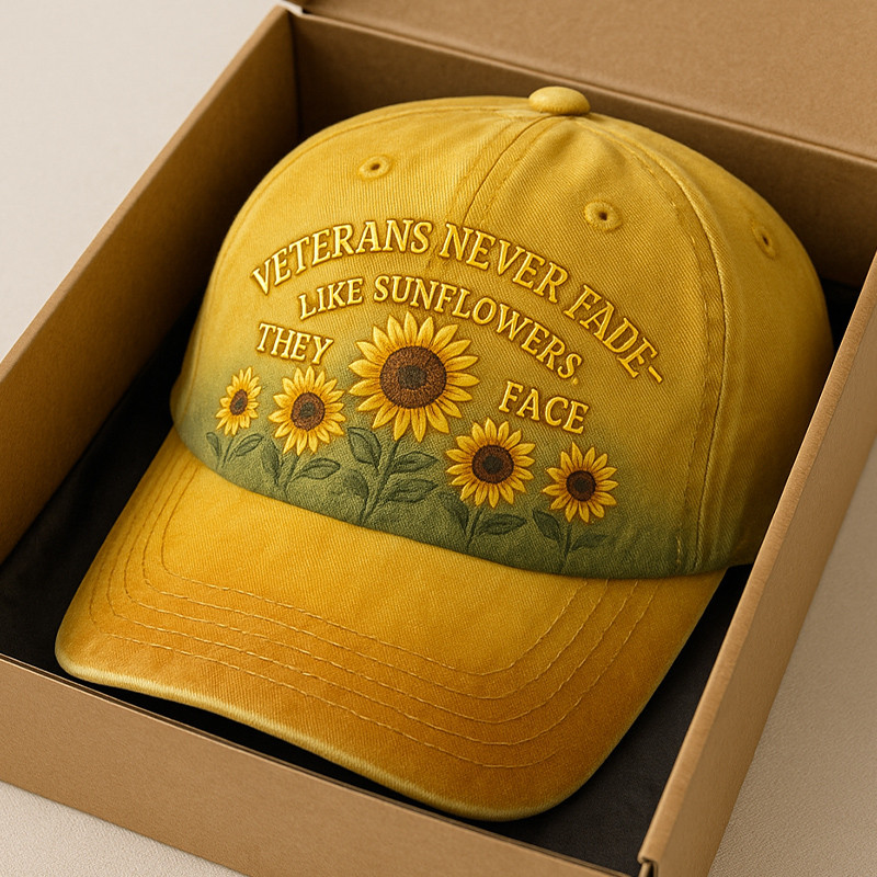 Veteran Never Fade Hat Like Sunflowers They Face Baseball Cap Tribute Gifts