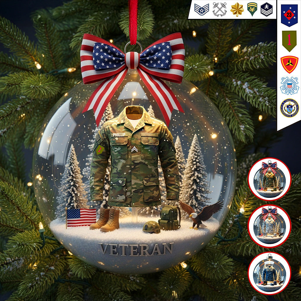 Veteran Ornament - Personalized Gifts For Veteran Christmas Ornament - Family Christmas Ornament Gift