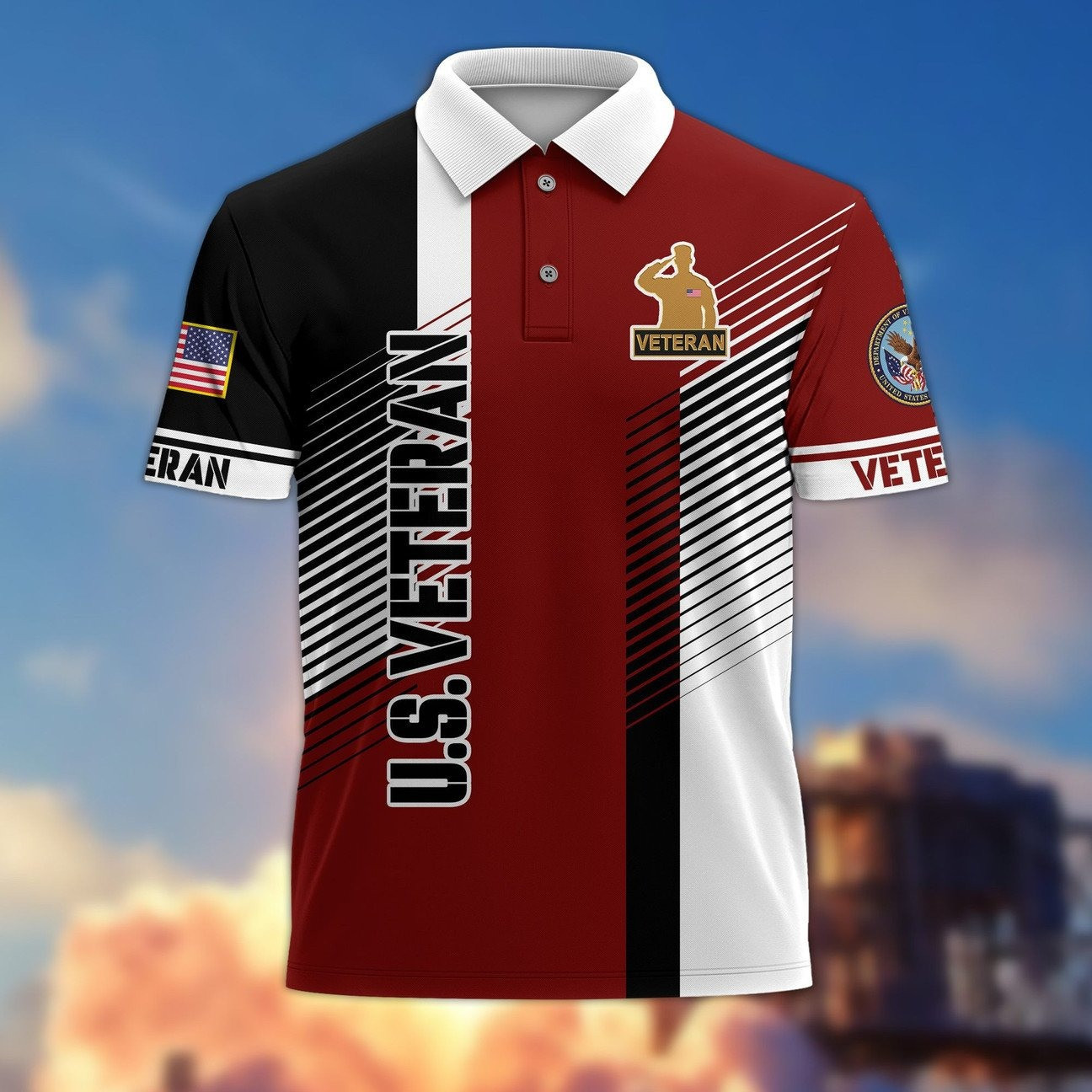 Veteran Polo Shirt Great Gift on Veteran Day for Father and Husband and Friends