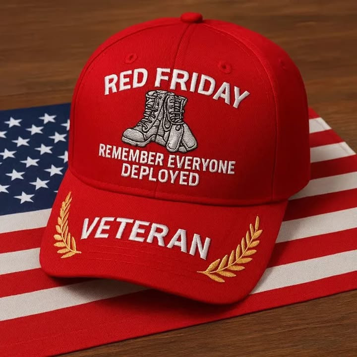 Veteran RED Friday Remember Everyone Deployed Embroidered Hat Military Support Patriotic Hat Veteran RED Friday Remember Everyone Deployed Embroidered Hat Military Support Patriotic Hat