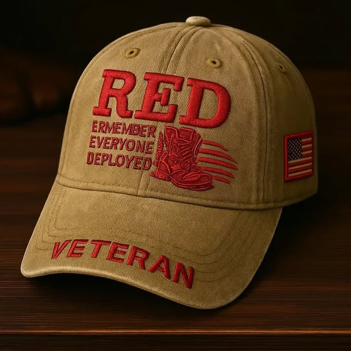 Veteran RED Remember Everyone Deployed Embroidered Hat Support The Troops Veteran Hat Dad Gifts