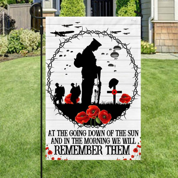 Veteran Soldier Memorial Garden Flag We Will Remember Them Yard Decor Gifts For Patriots