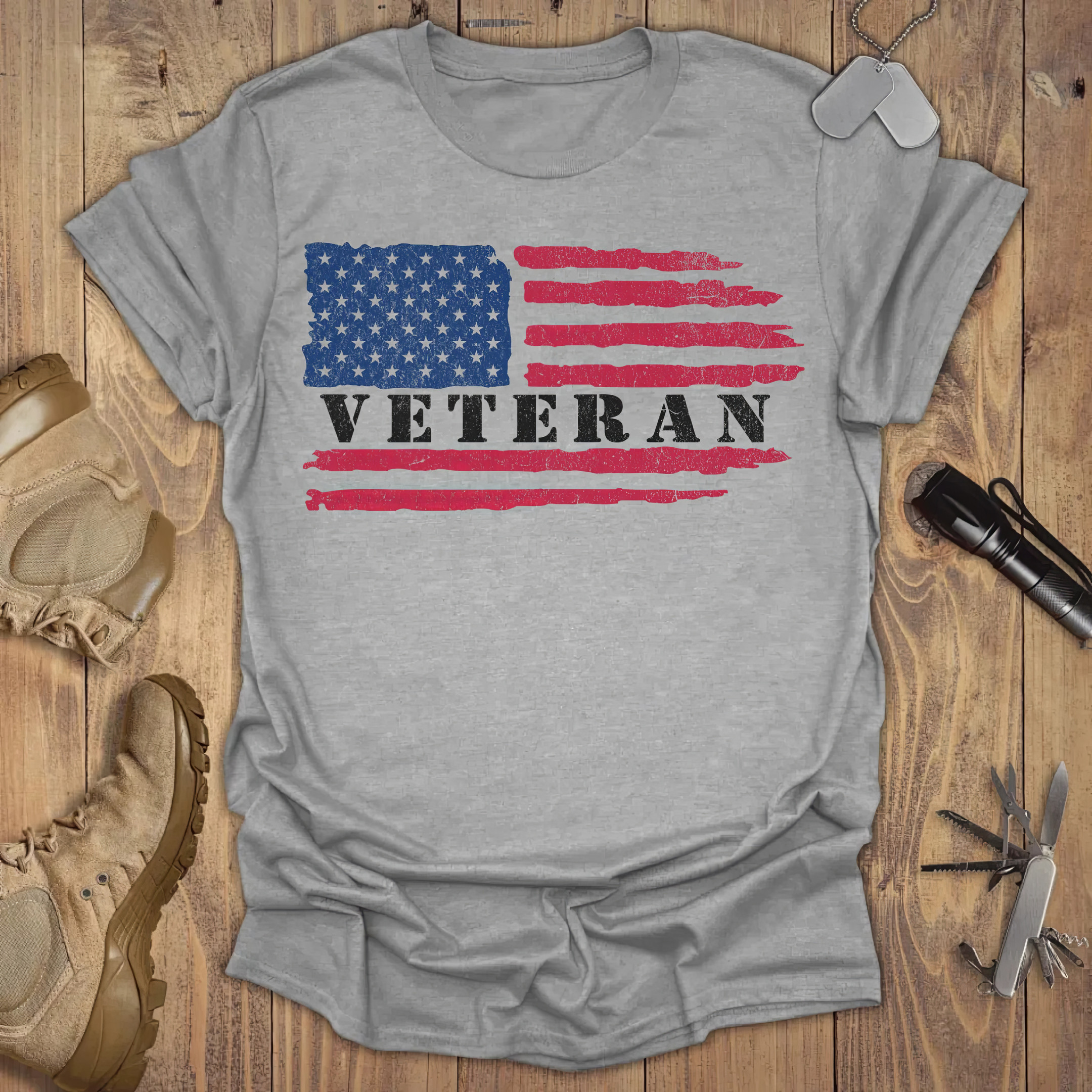 Veteran T-Shirt America Patriotic Military Tees Gifts For Father