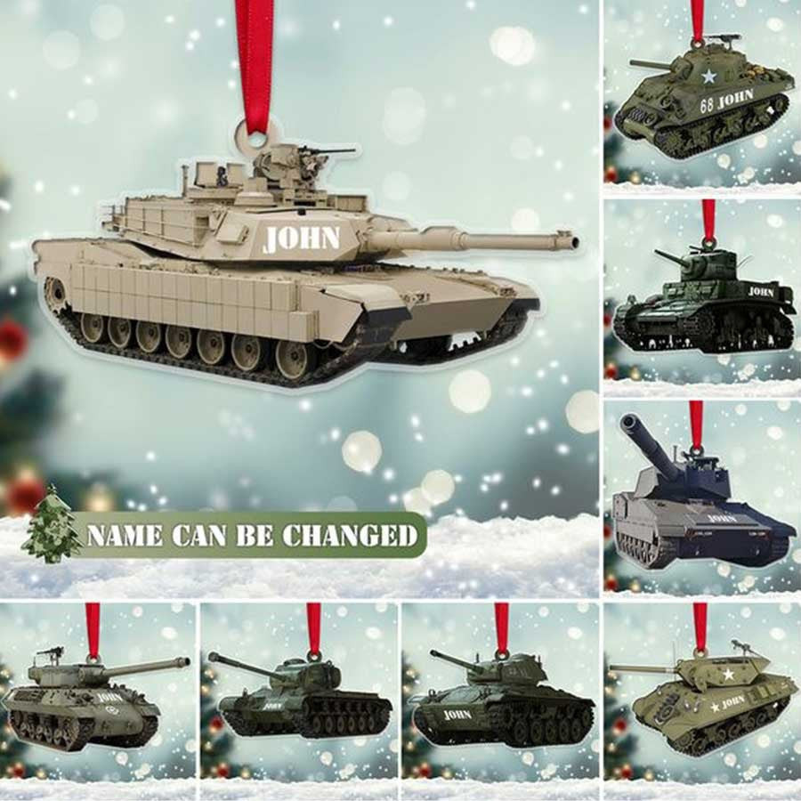 Veteran Tank Personalized Acrylic Custom Shape Ornament for Veteran's Day Gift for Dad Veteran