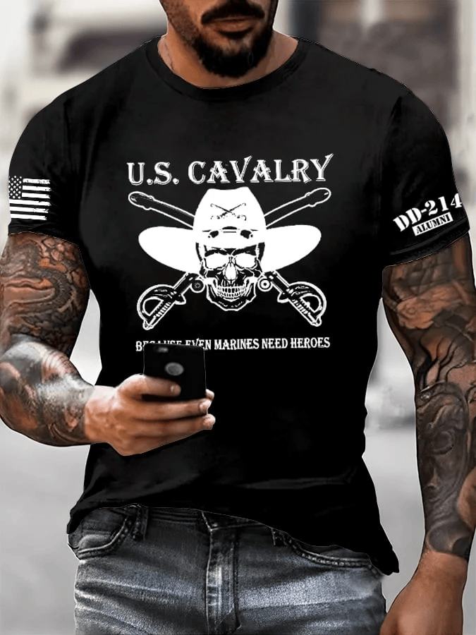 Veteran US Calvary Shirt American Flag Print Shirt Veterans Day Gift for Husband