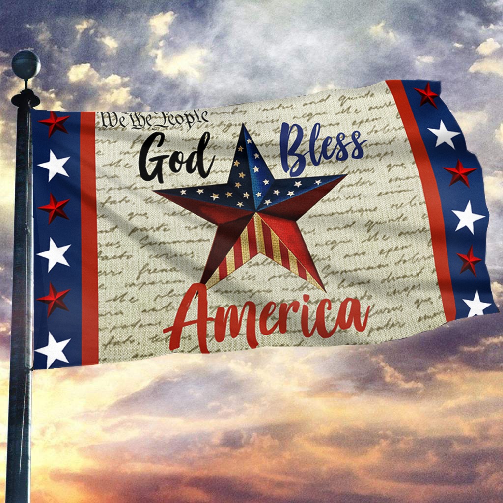 Veteran We The People Flag God Bless America Faith Home Decor Presents For Patriots