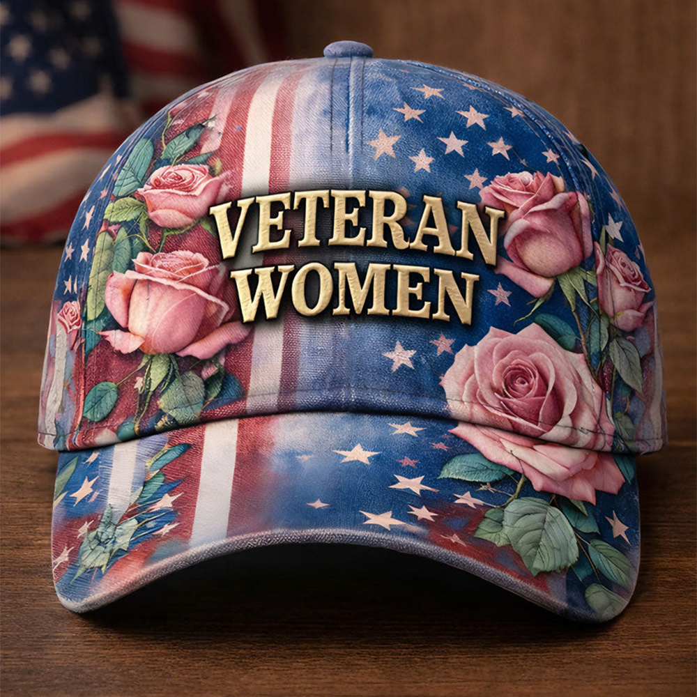 Veteran Women Floral Hat Proud Female Veteran Baseball Cap Female Veteran Gift Ideas