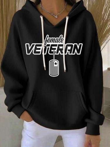 Veteran Women's Hoodie Female Veteran U.S. Military Clothing Gifts For Patriotic
