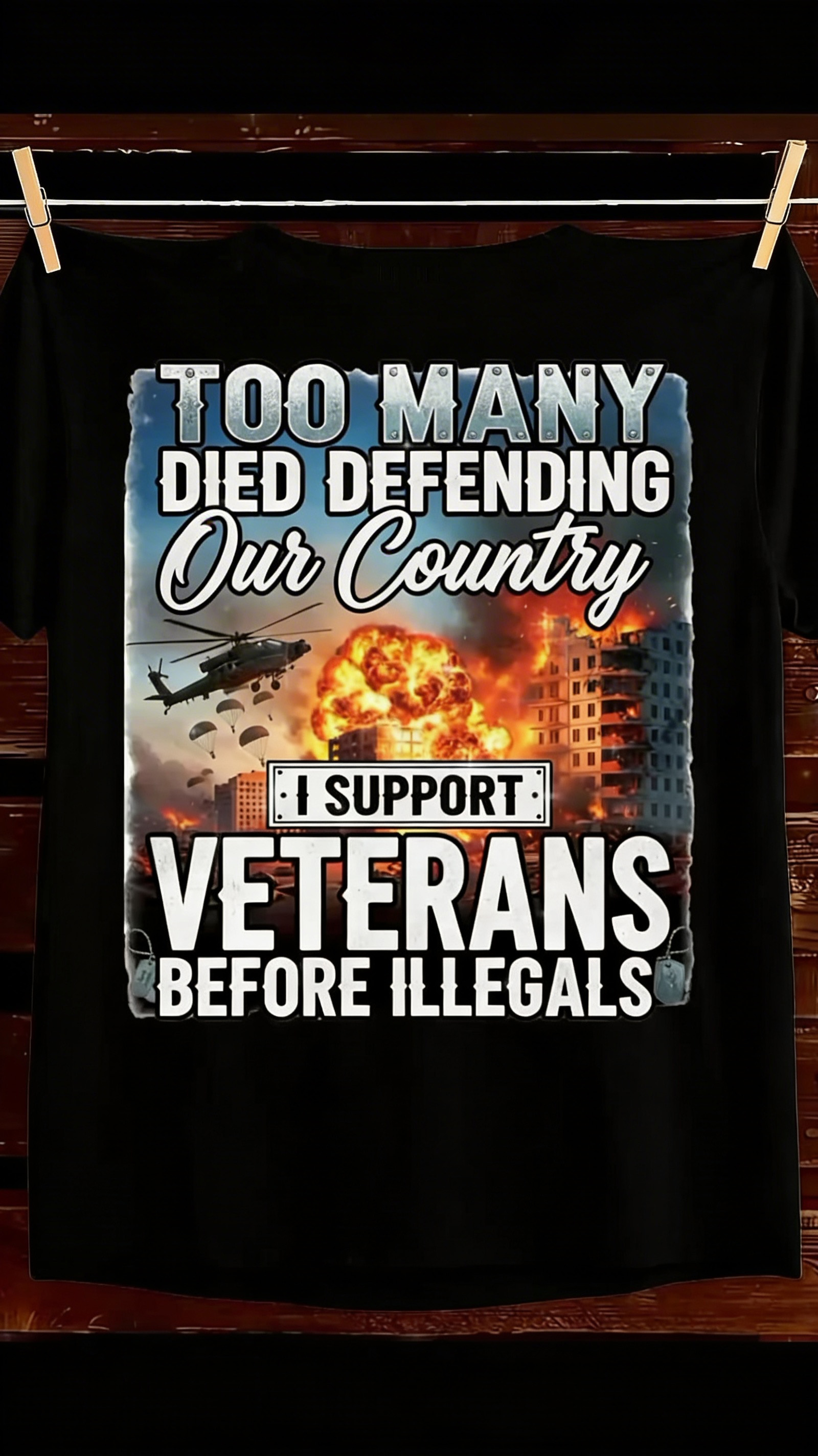 Veterans Before Illegals T Shirt 1776 2026 250th Anniversary Patriotic Apparel Gift For Him