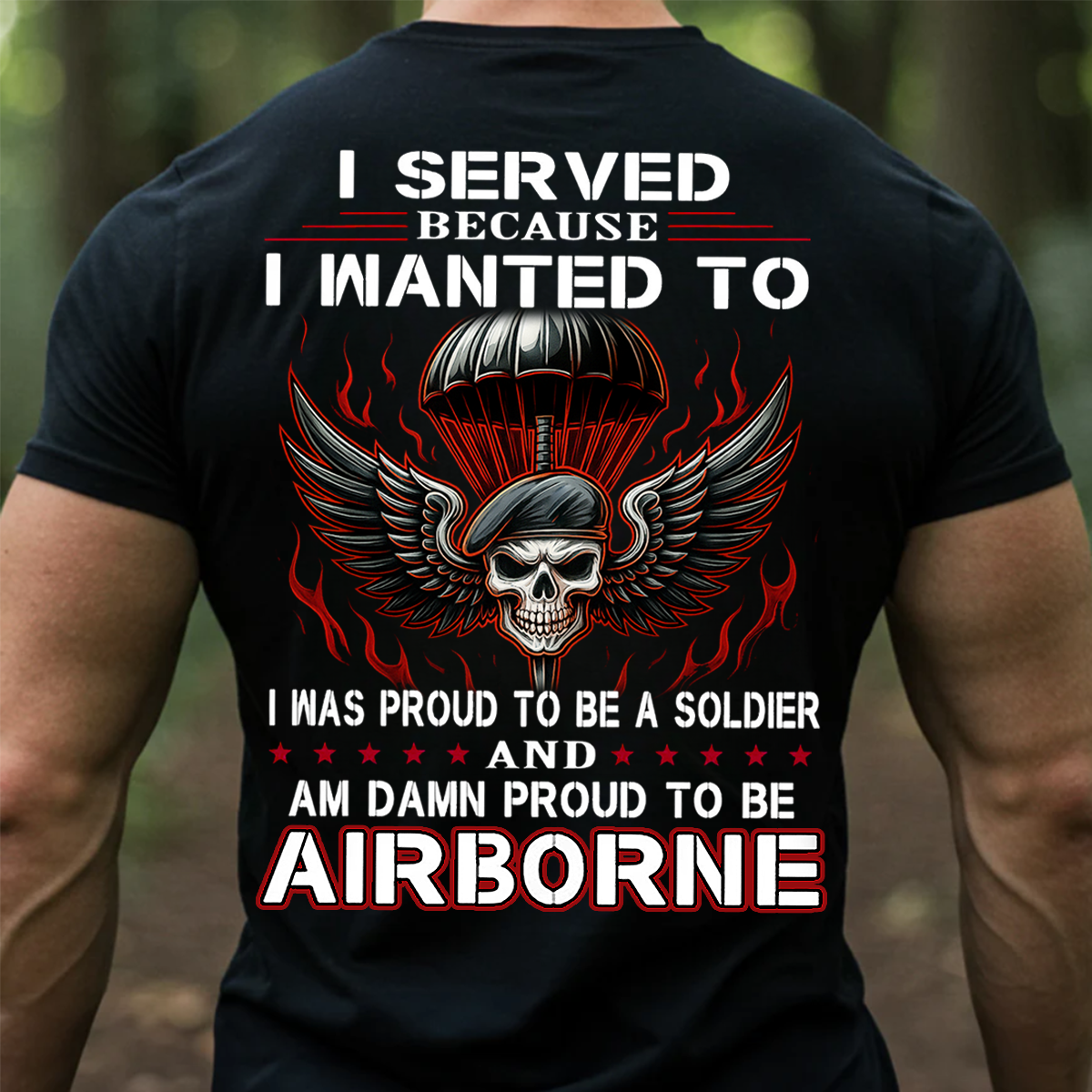 Veterans Day Airborne Military T-Shirt Proud Soldier Army Veteran Tee for Men