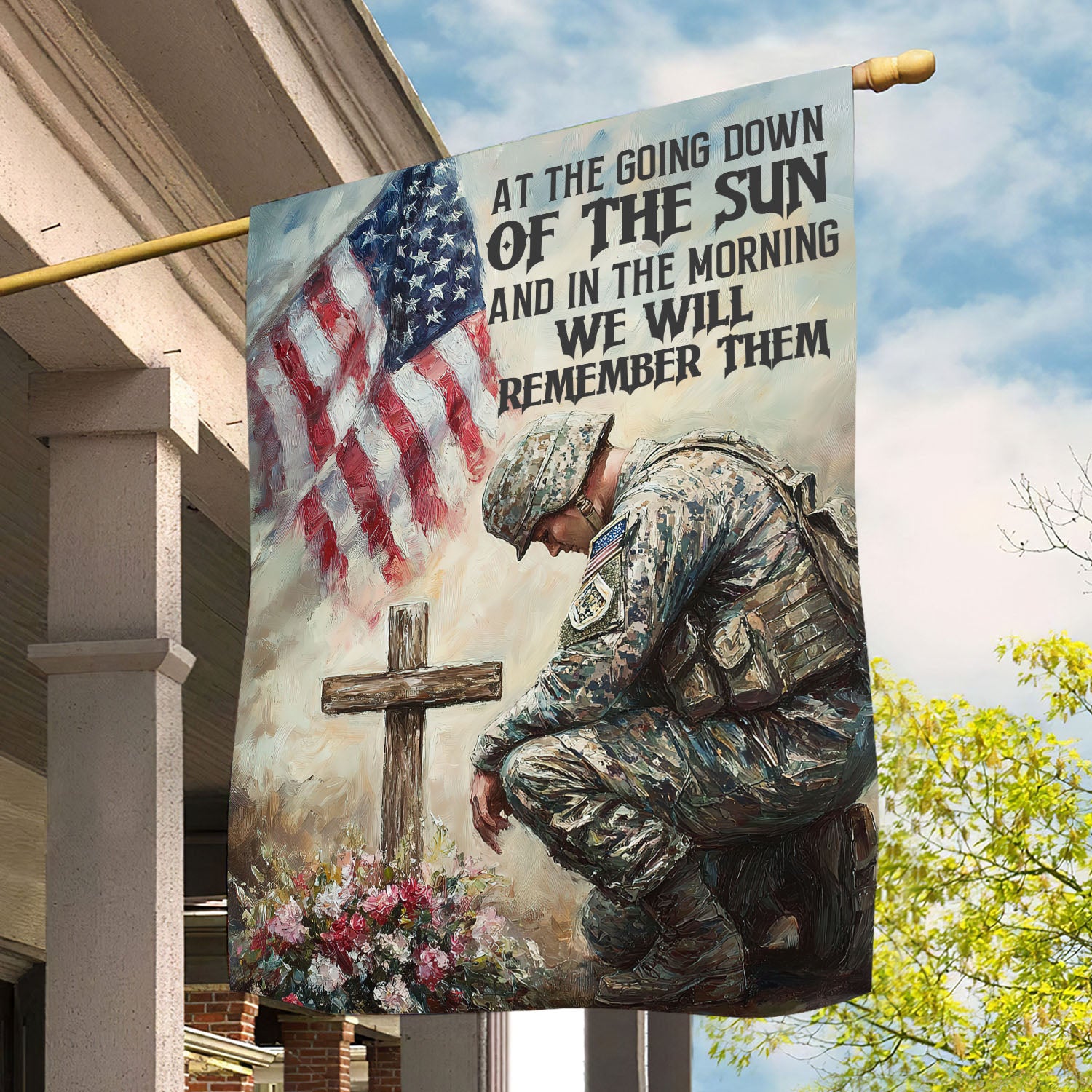 Veterans Day Garden House Flag At The Going Down Of The Sun Usa Yard Flag Gift For Military