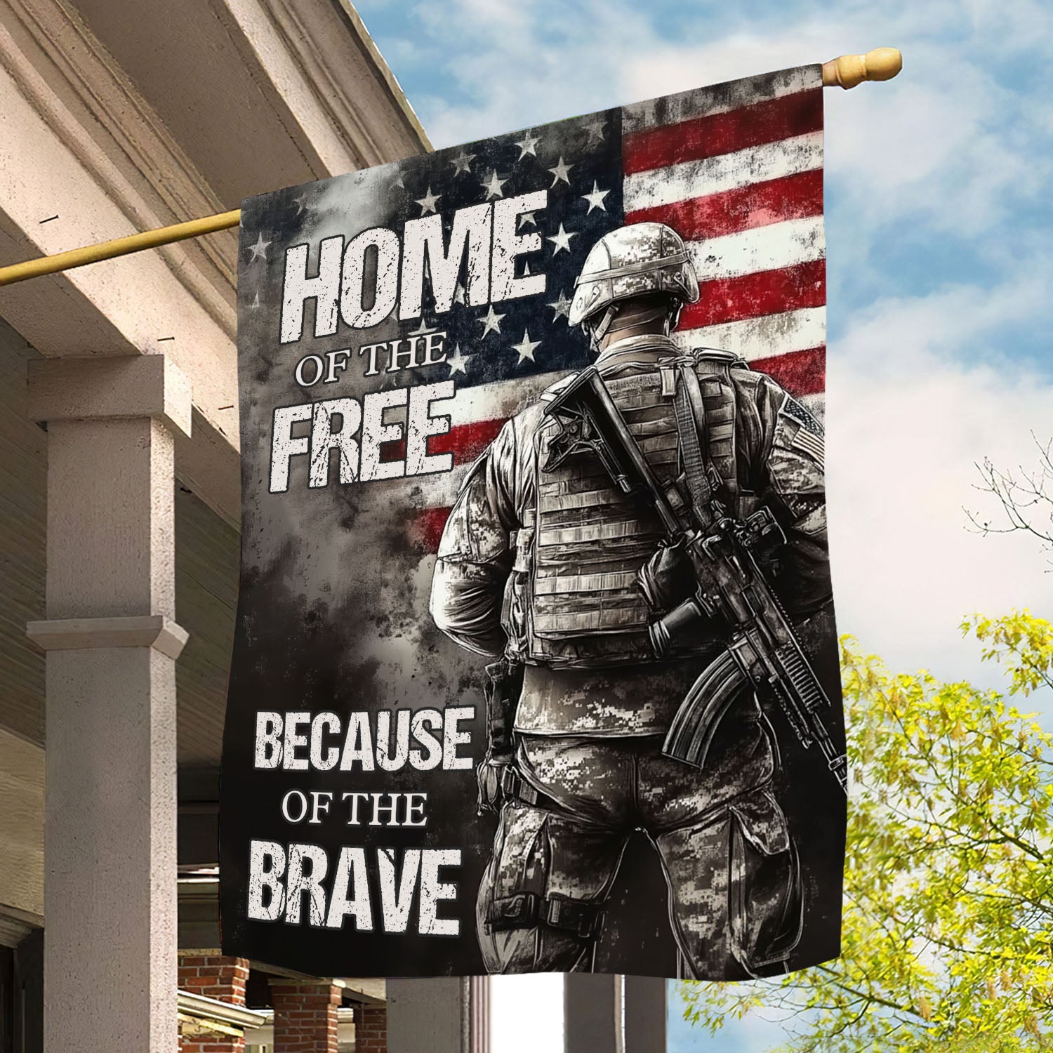 Veterans Day Garden House Flag Home Of The Free Because Of The Brave Usa Flag Gift For Veterans