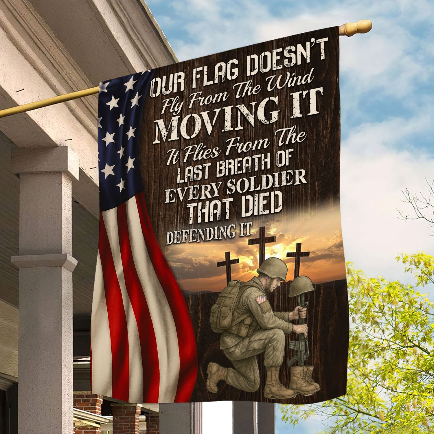 Veterans Day Garden House Flag Our Flag Doesn't Fly From The Wind Usa Yard Flag Gift For Dad