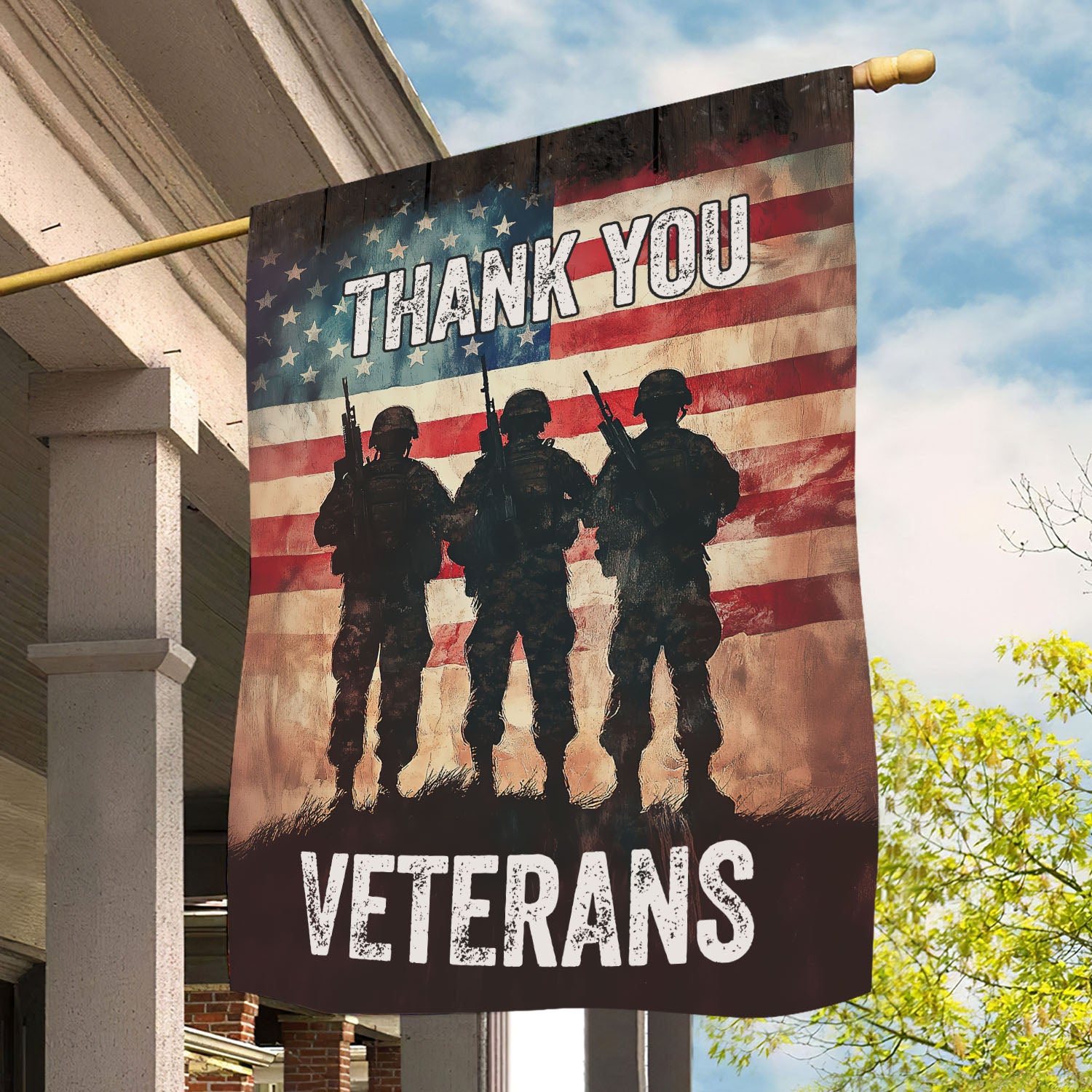 Veterans Day Garden House Flag Thank You Veterans Usa Flag Gift For Veterans