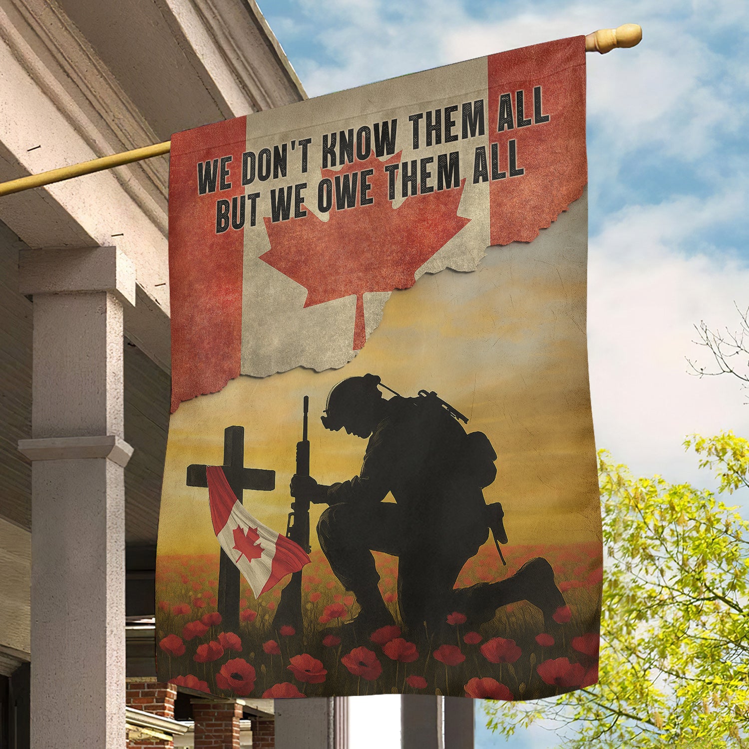 Veterans Day Garden House Flag We Don't Know Them All Canada Flag Gift For Veterans