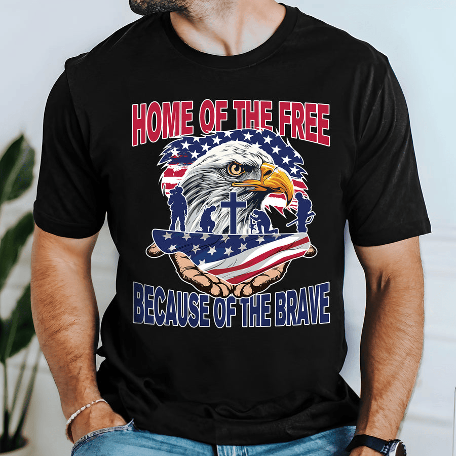 Veterans Day Home Of The Free Patriotic American Eagle Veteran Shirt Gift for Men