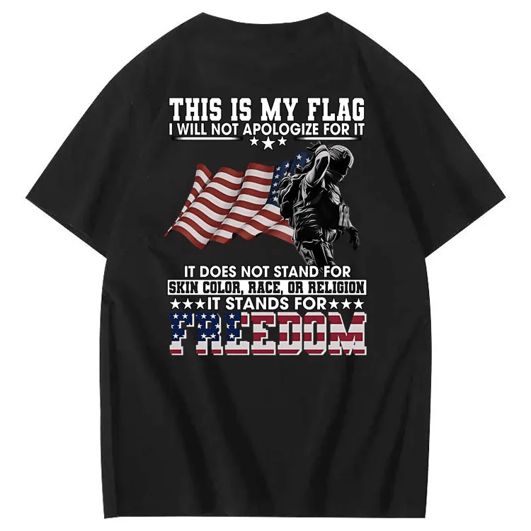 Veterans Day This Is My Flag Shirt American Flag Print Tee Gift for US Veterans