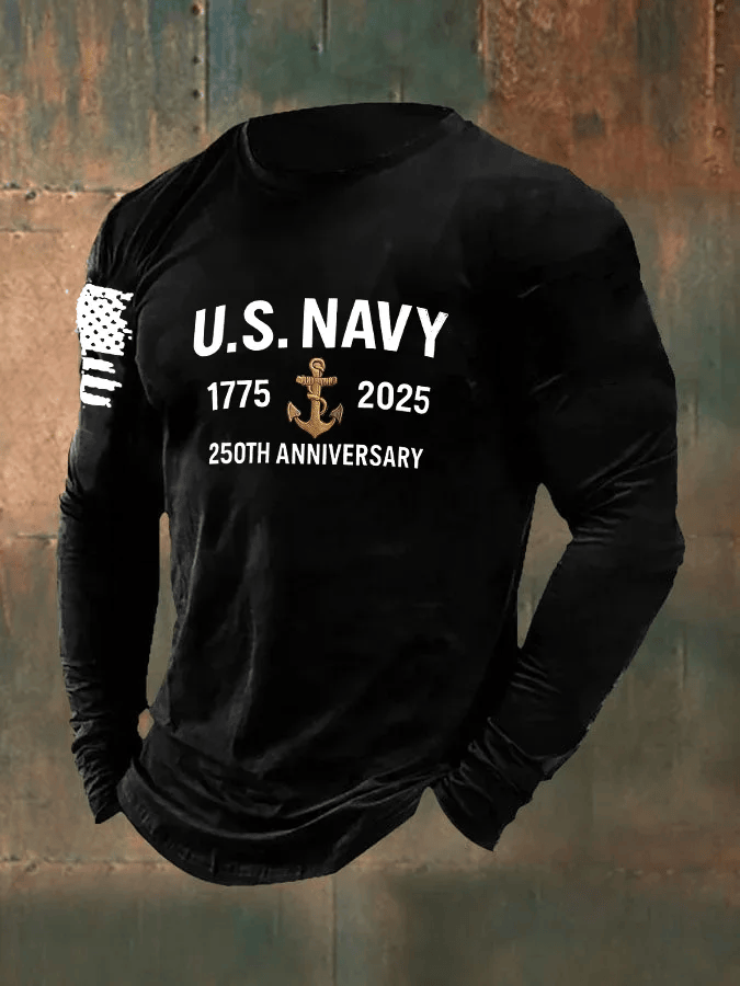 Veterans Day U.S Navy 250th Anniversary Long Sleeve T-Shirt Unique Gift for Men