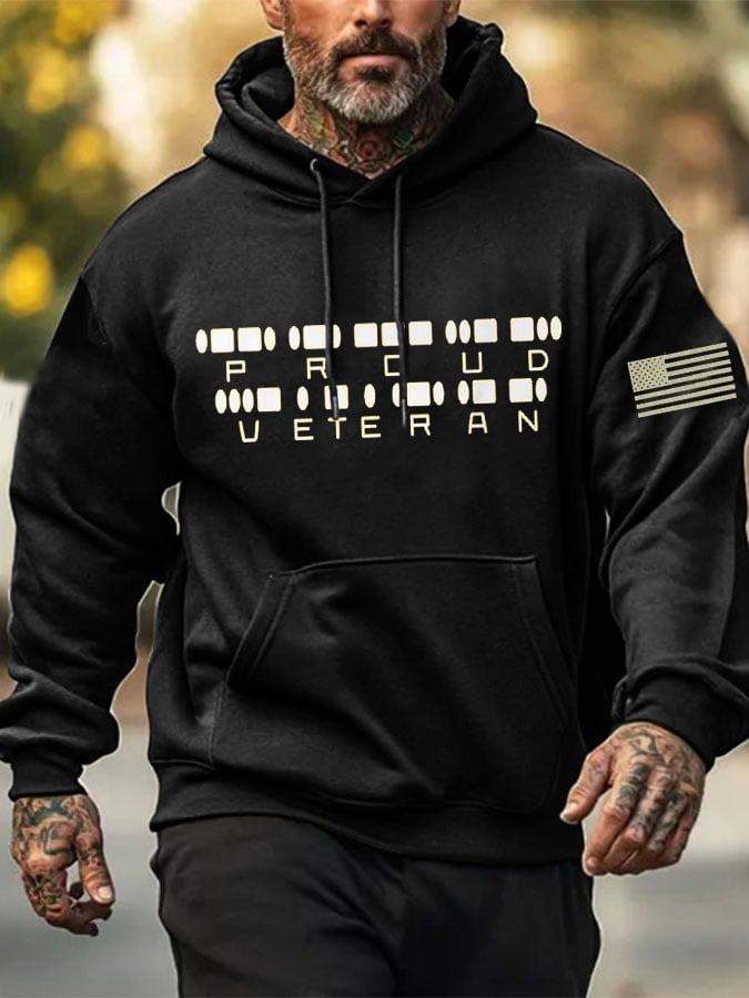 Veterans Hoodie American Flag Proud Veteran Clothing Hoodie Patriotic Gifts For Men