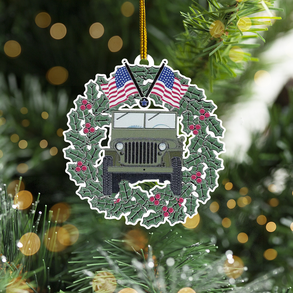 Veterans Jeep Christmas Ornament Military Jeep Ornament For Tree Xmas Decorations Gift