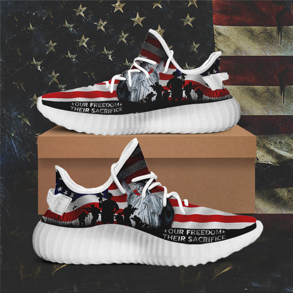 Veterans Our Freedom Their Sacrifice Sneakers American Flag Patriotic Shoes Gifts For Veterans Veterans Our Freedom Their Sacrifice Sneakers American Flag Patriotic Shoes Gifts For Veterans