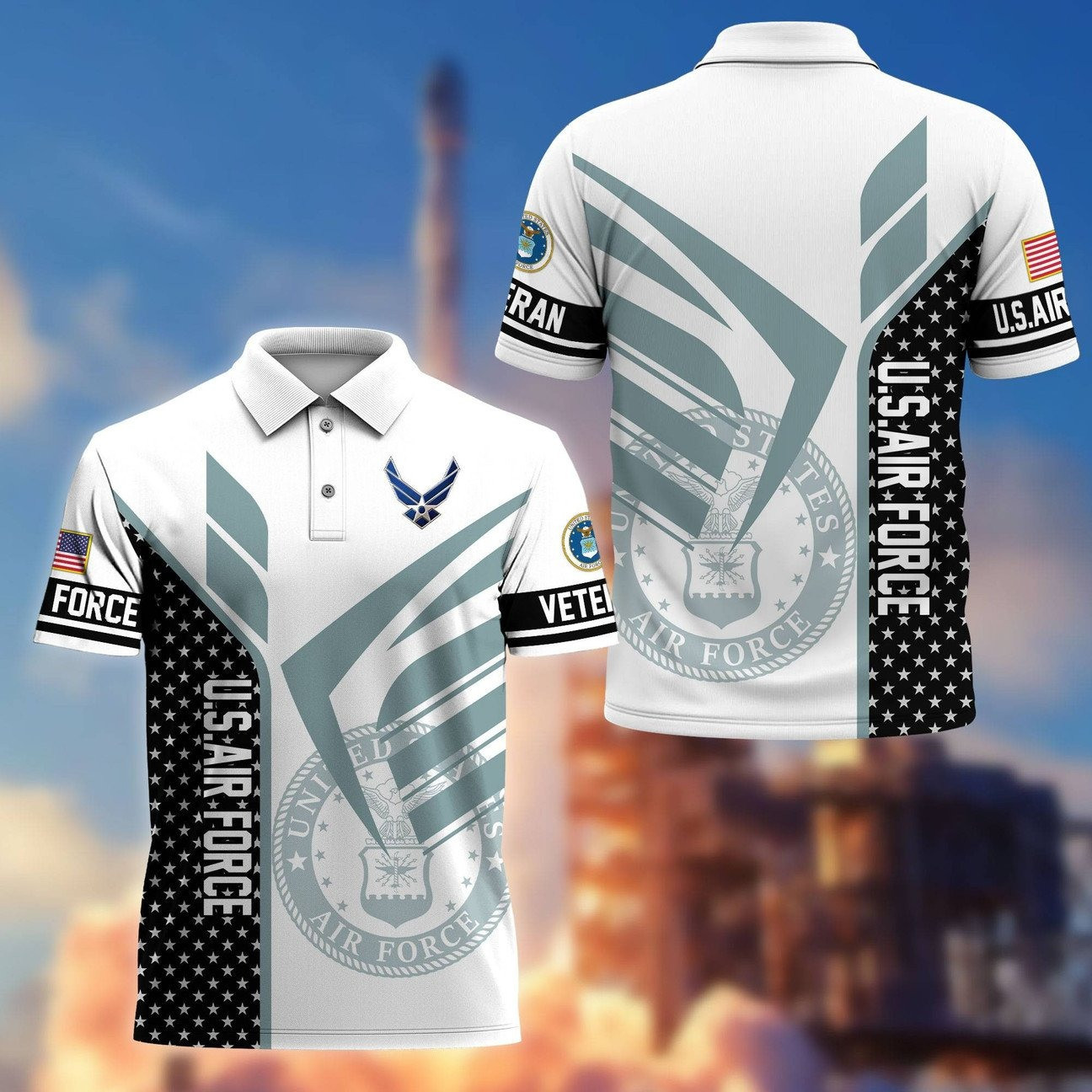 Veterans US Air Force Polo Shirt Gift For Military Patriotic Dad and Husband and Friend on Veteran Day