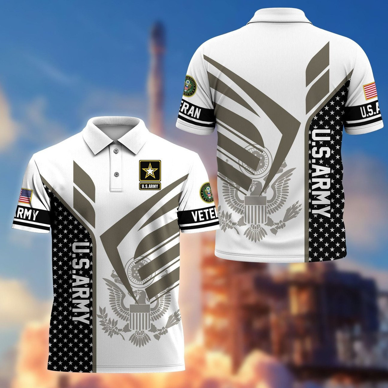 Veterans US Army Polo Shirt Gift For Military Patriotic Dad and Husband and Friend on Veteran Day