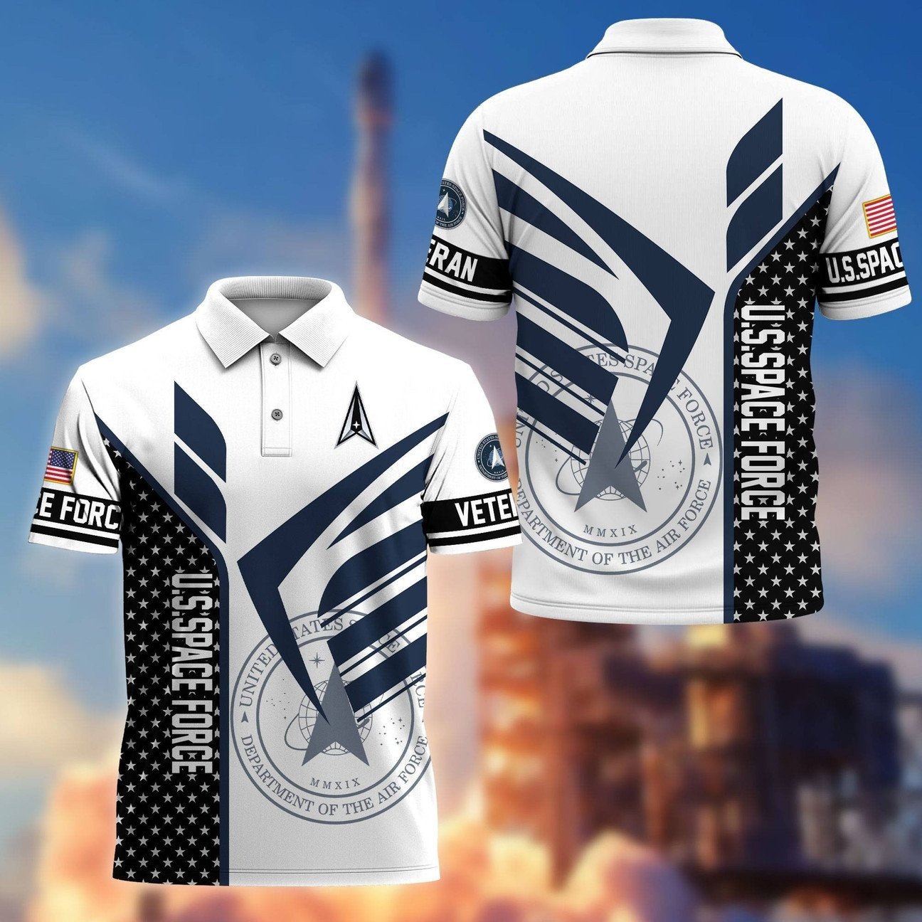 Veterans US Space Force Polo Shirt Gift For Military Patriotic Dad and Husband and Friend on Veteran Day