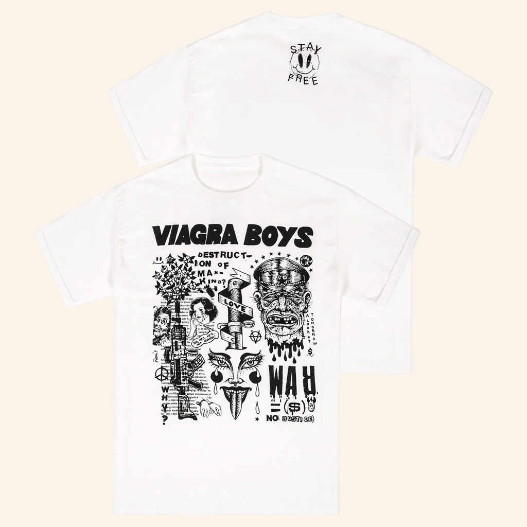 Viagra Boys Merch No War Stay Free T-Shirt Music Related Gifts For Guys