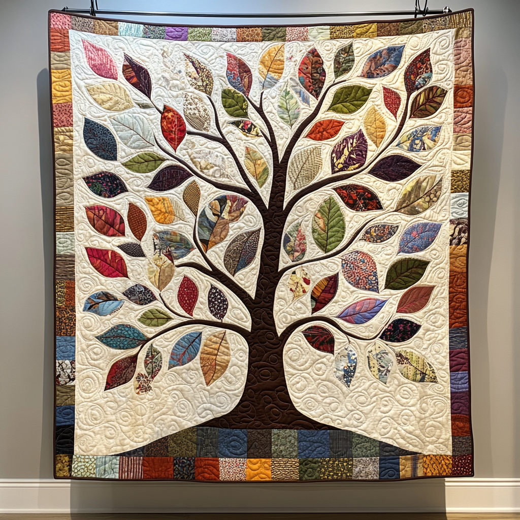 Vibrant Arbor Quilted Blanket Tree Of Life Throw Blanket