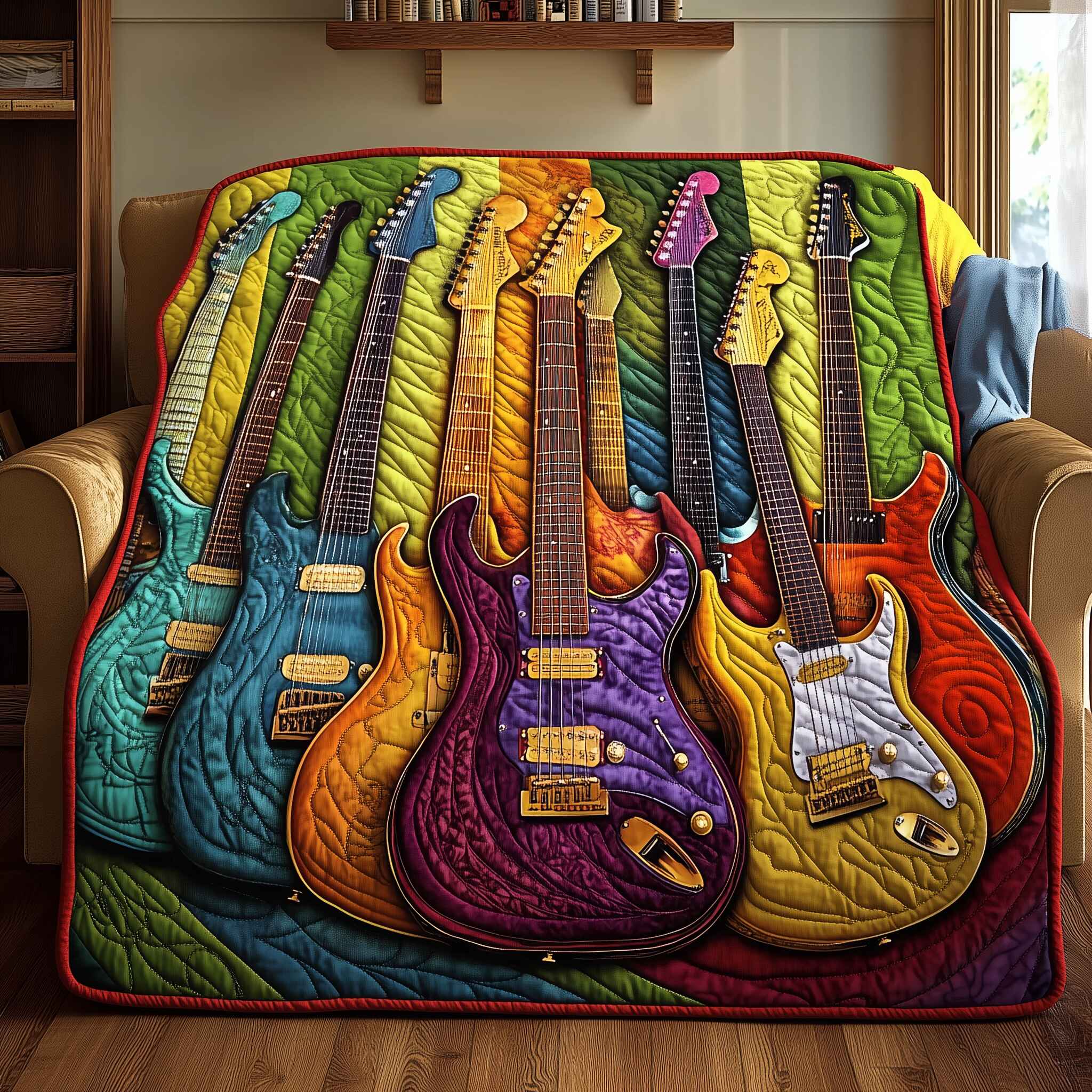 Vibrant Chord Quilted Blanket Best Couch Throw BlanketGift Ideas For A Yoga Lover