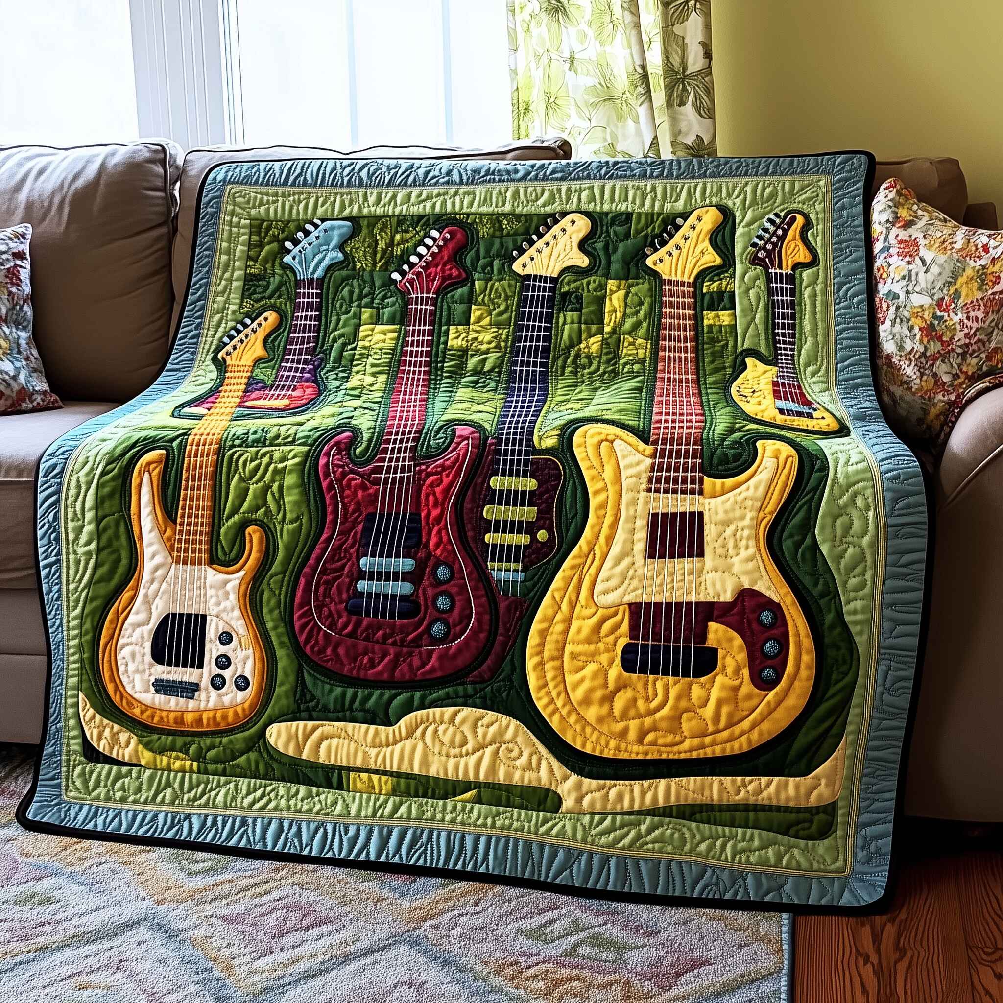 Vibrant Chord Quilted Blanket Best Couch Throw BlanketGifts For Yoga Teacher