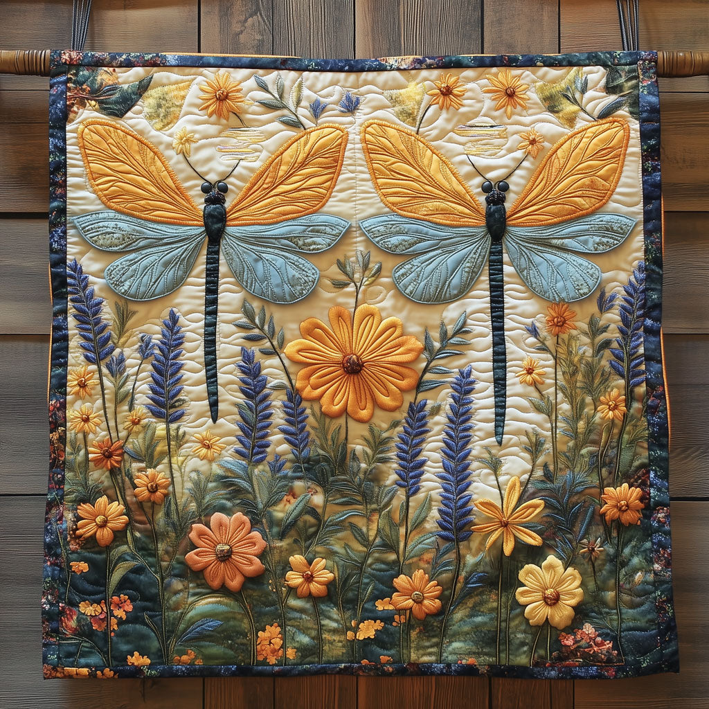 Vibrant Dragonfly Quilt Elegant Quilt Blanket Gift for Housewarming