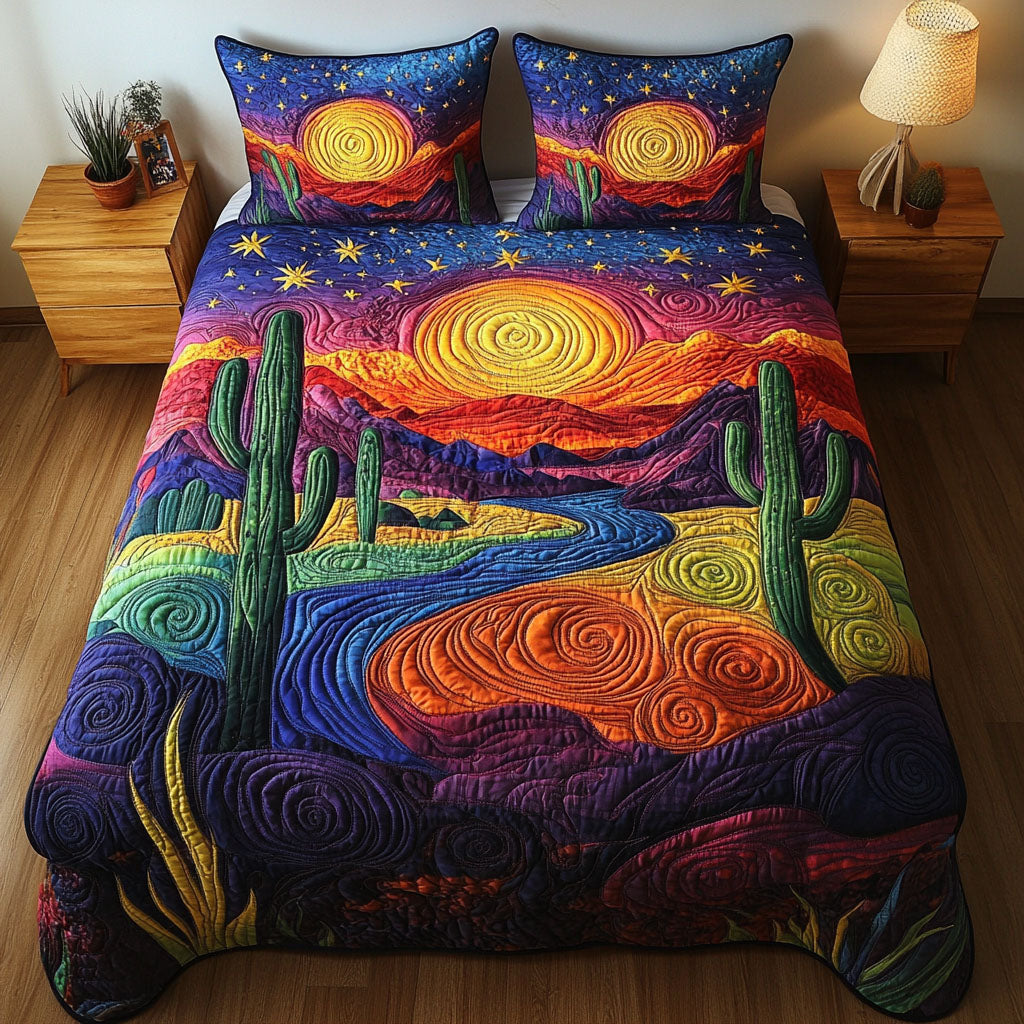 Vibrant Dunes Quilted Bedding Set Special Home Gift Idea for Comfortable Living