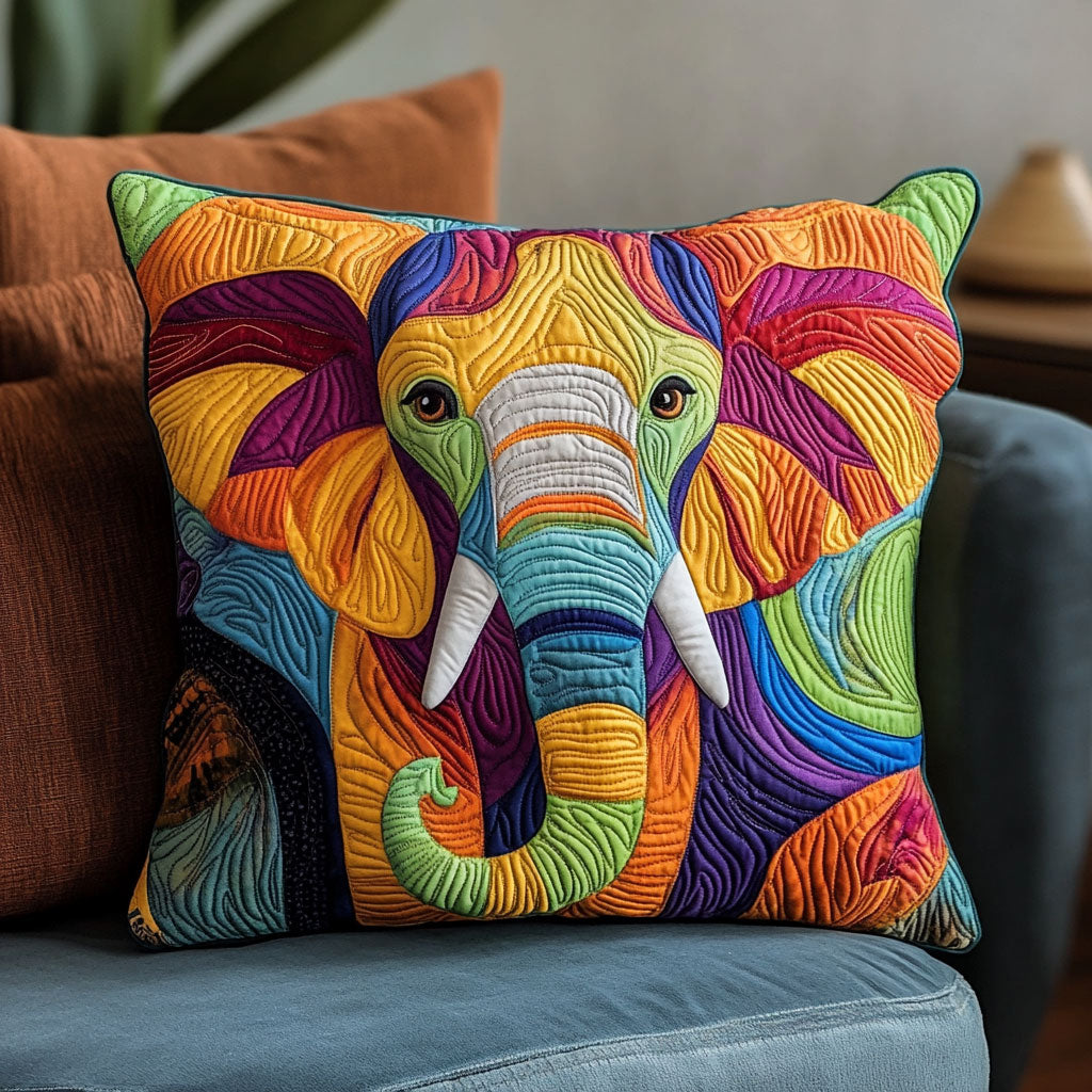 Vibrant Elephant Quilt Pillow Case Perfect Home Decor Gift with Premium Pillowcases