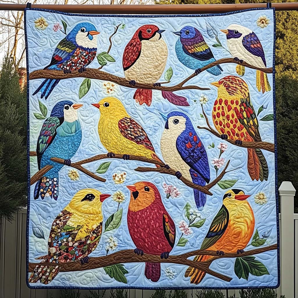Vibrant Flock Quilted Blanket Gift Ideas For Bird Lovers